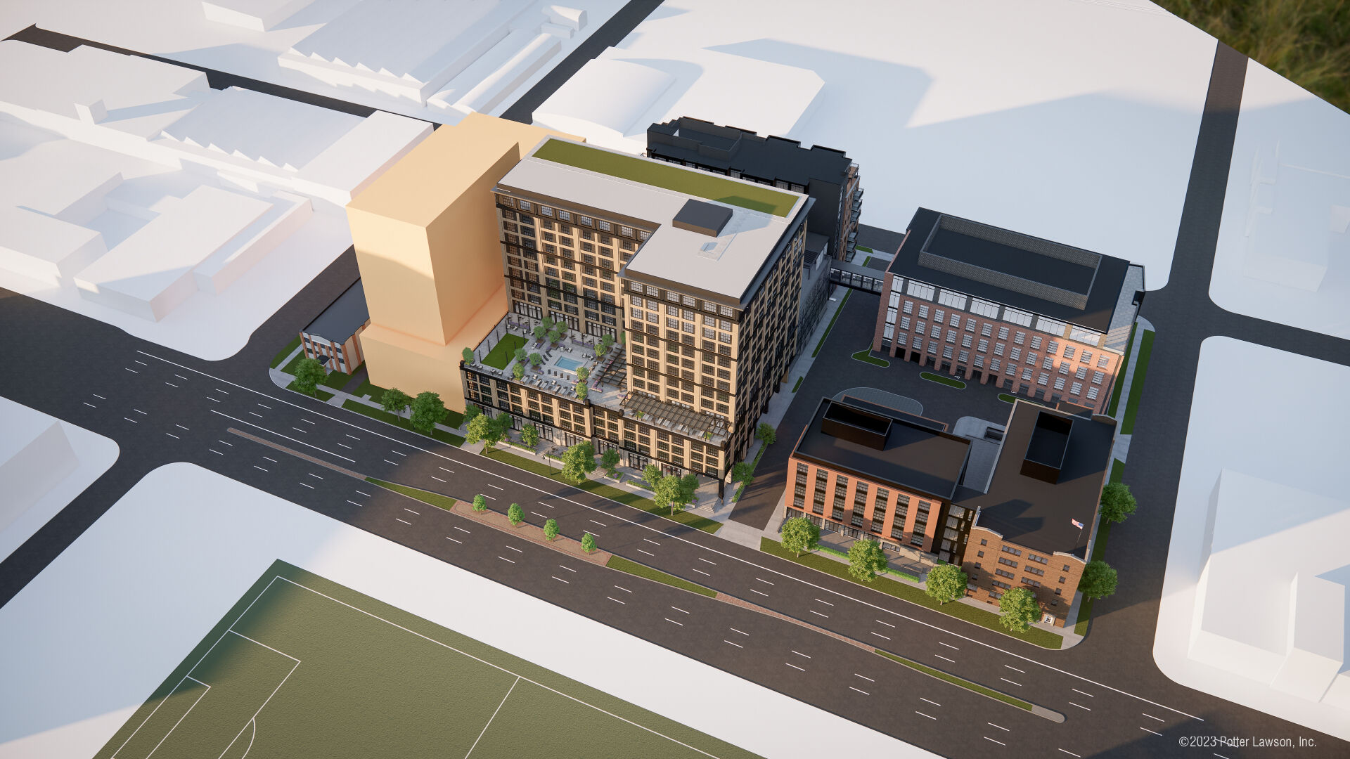 Developer proposes Hilton hotel across from Breese Stevens