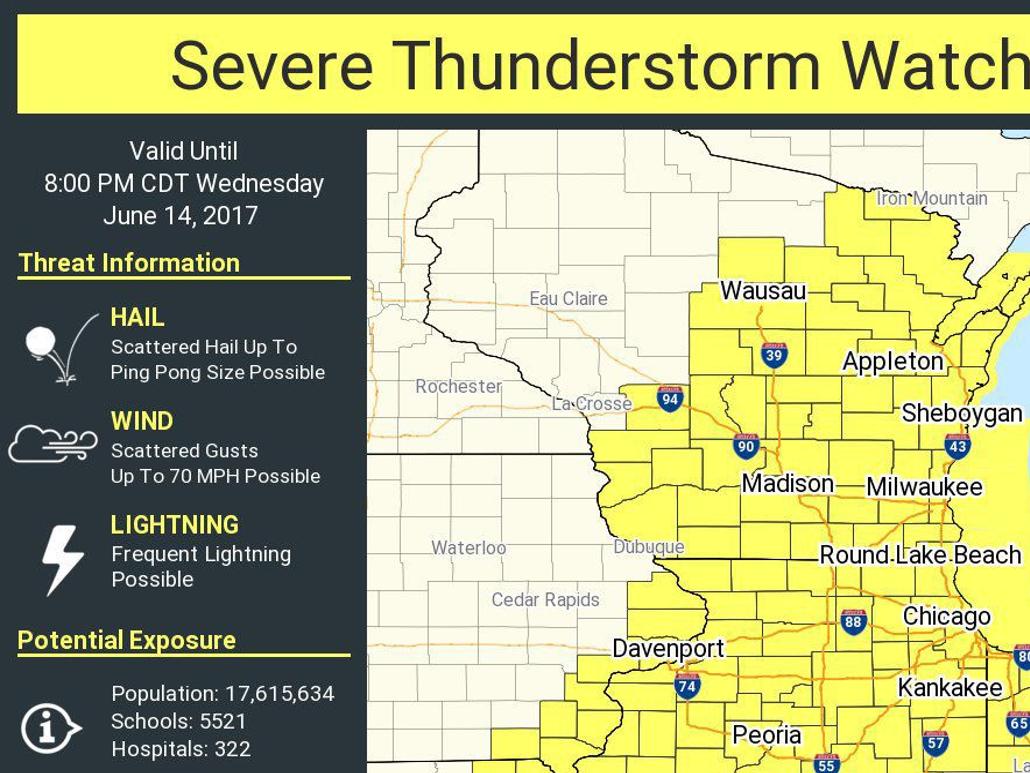 images Severe Thunderstorm Watch Wisconsin madison com
