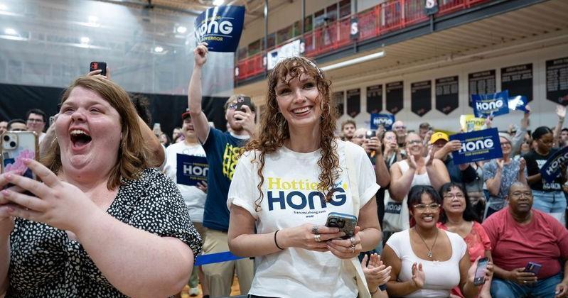 Supporters Rally for Gubernatorial Candidate Francesca Hong in South Milwaukee