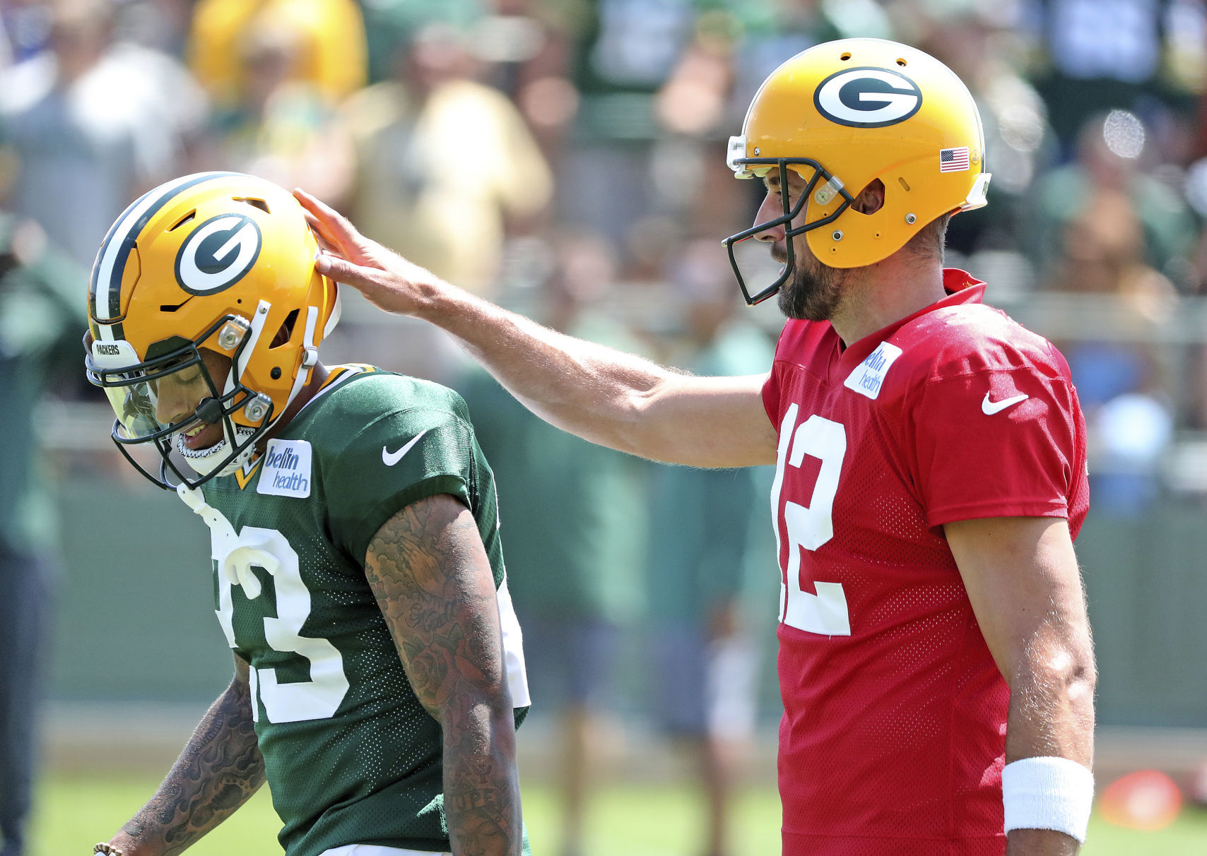 aaron rodgers helmet