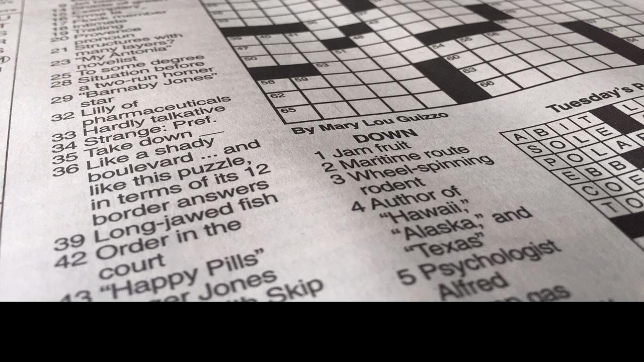 Thursday's missing puzzles page will appear in Friday's print ...