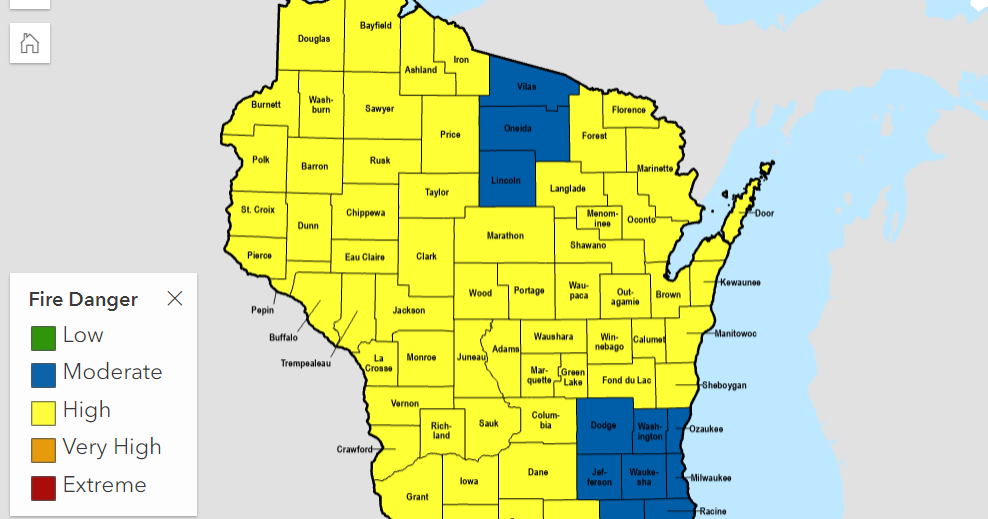 Fire Numbers Wi Wildfire danger elevated across Wisconsin this weekend