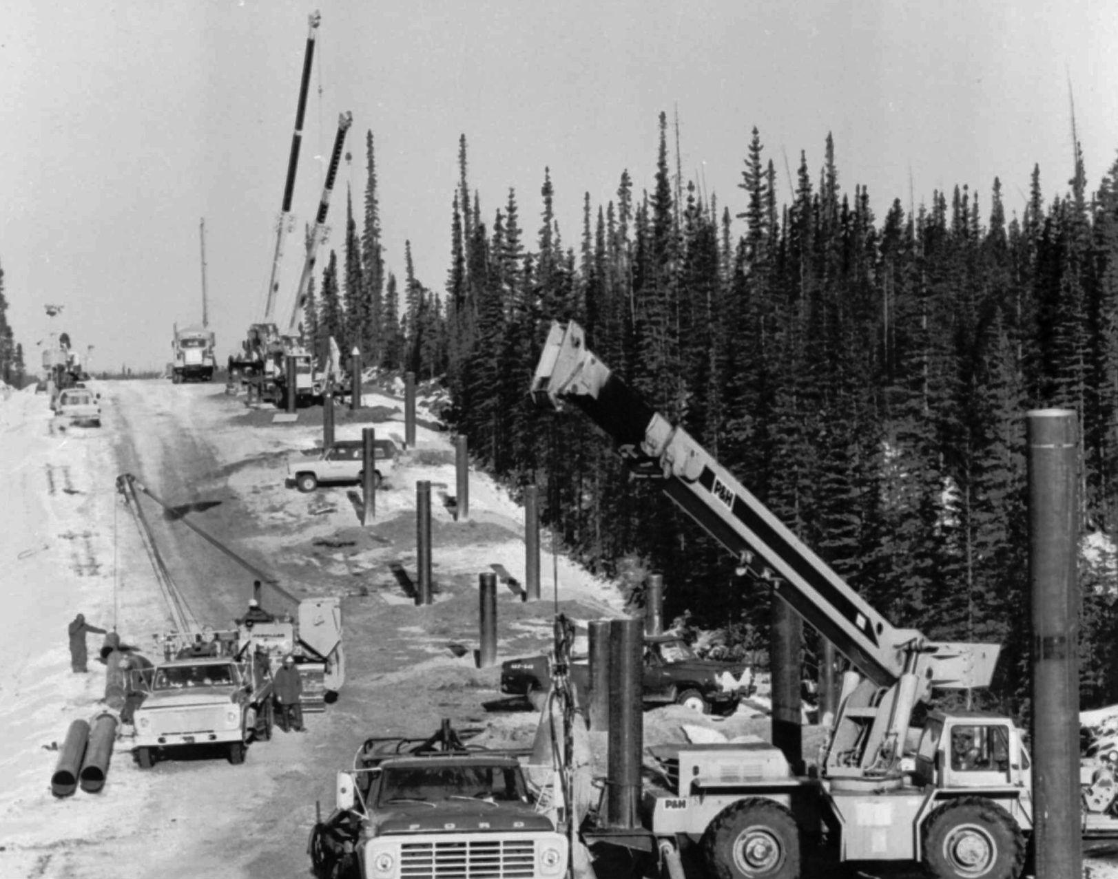 Photos Construction began on the TransAlaska Pipeline