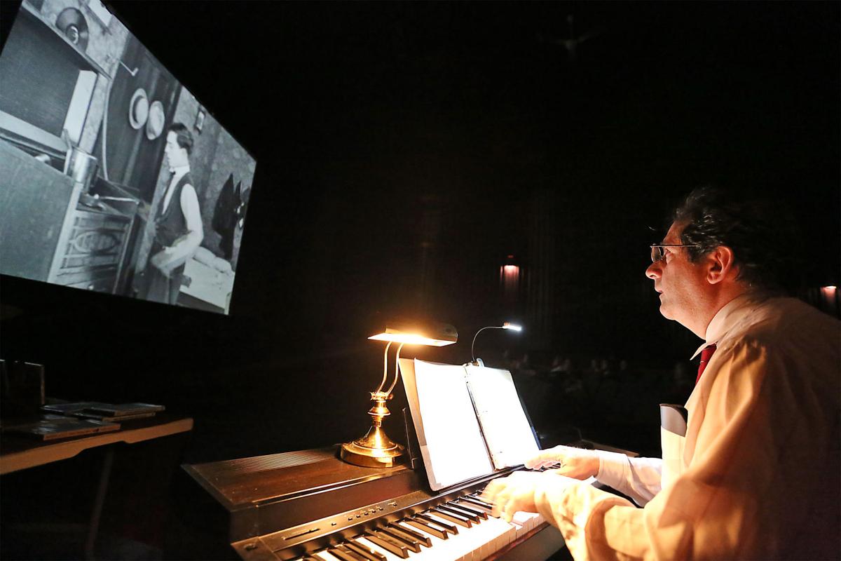 Buster Keaton at the piano, 1962