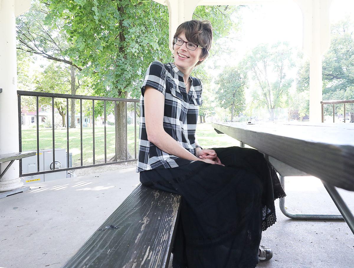 Leah on bench