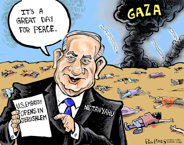Hands on Wisconsin: Netanyahu celebrates peace while Palestinians die