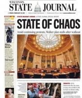 Front pages from historic Scott Walker protests