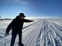 Grooming the snowmobile trail