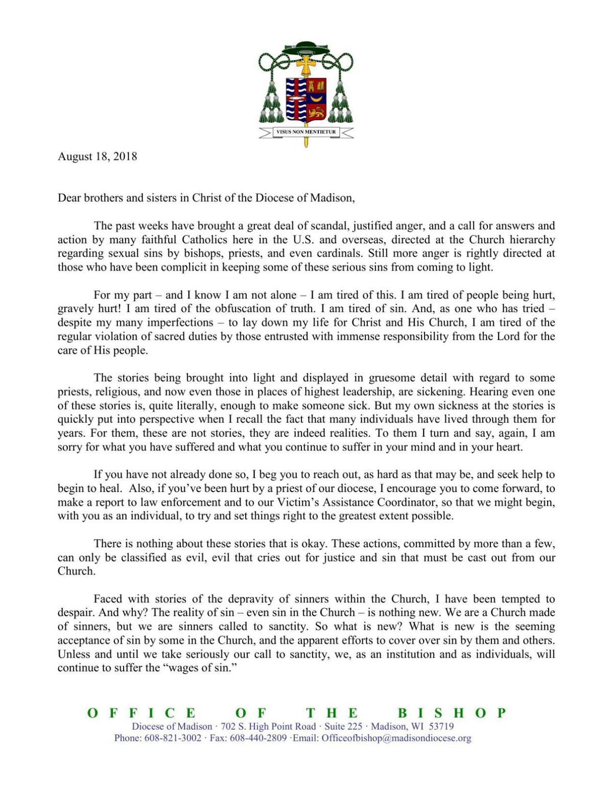 Bishop Robert Morlino Blames Homosexual Subculture For Sexual