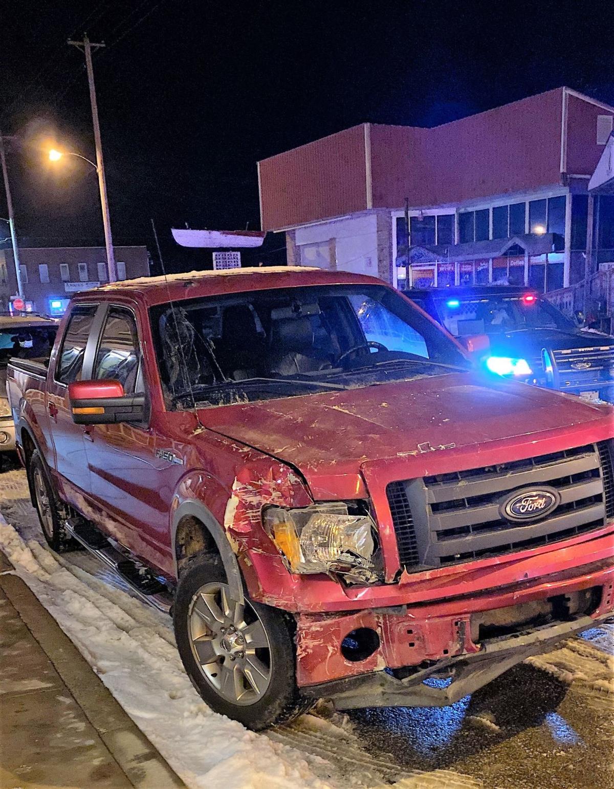 Pickup truck crashed into Darlington building, police photo