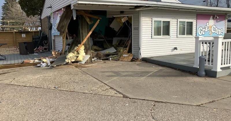 Man faces OWI after crash into Montfort ice cream shop
