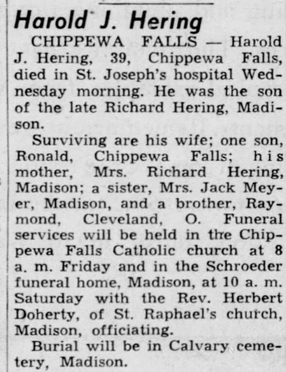 Obituary for Harold J. Hering