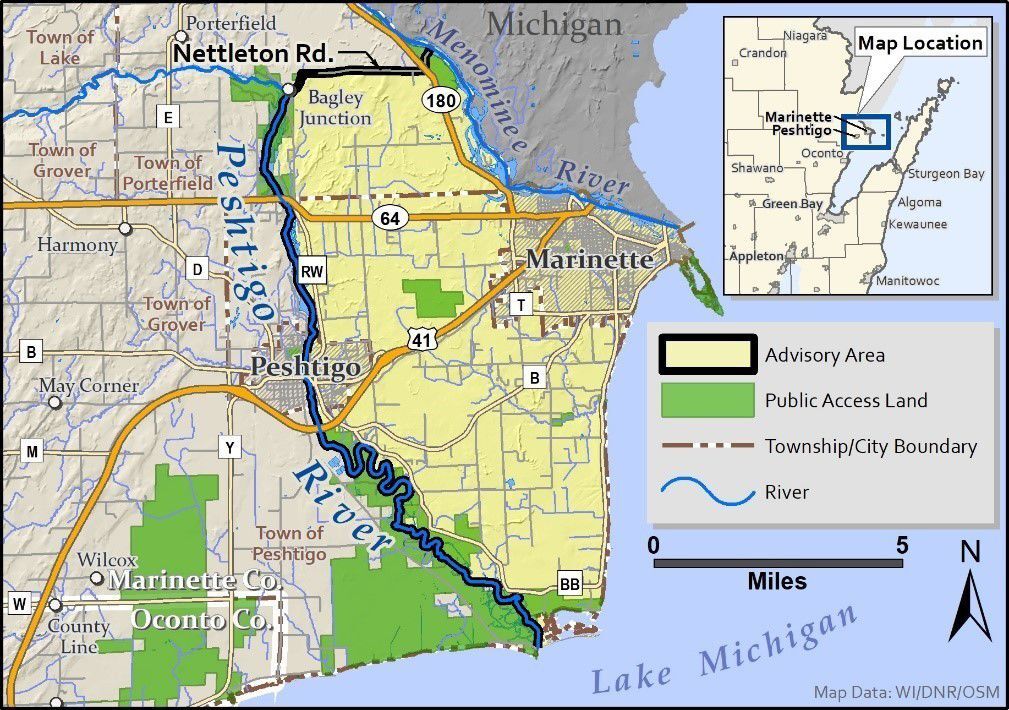 Marinette-Peshtigo deer consumption advisory area