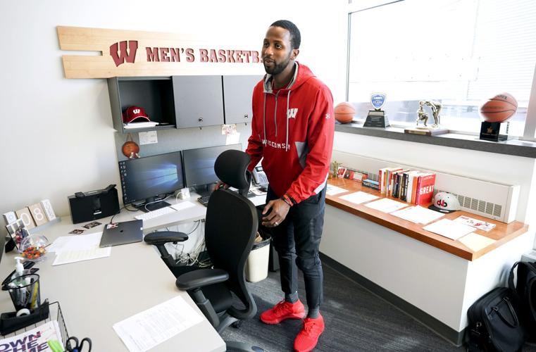 Alando Tucker brings passion, and a heavy heart, to his role as Badgers'  interim assistant coach