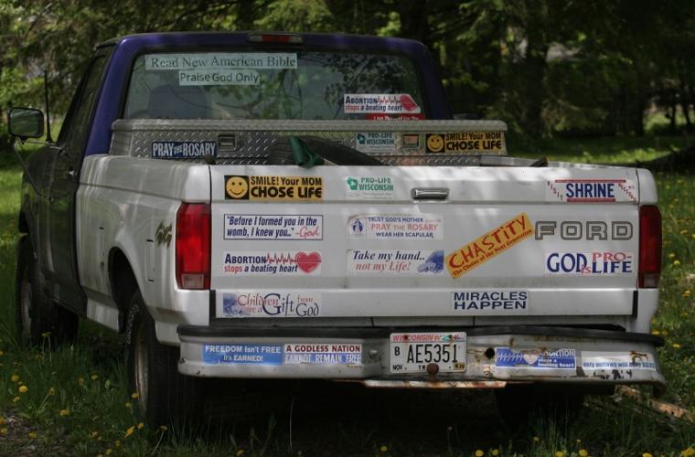 Bumper stickers at Ralph Lang home