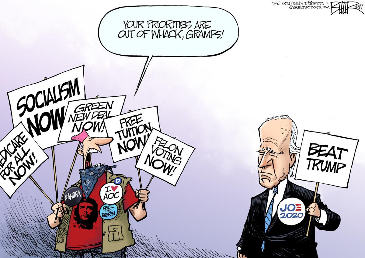 Joe Biden compares his priorities, in Nate Beeler's latest political