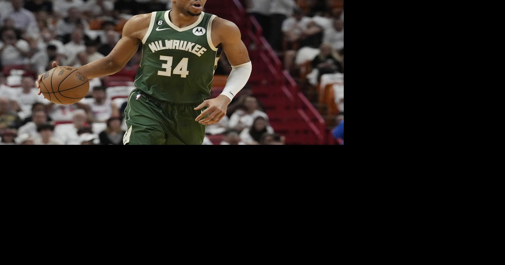 GIANNIS ANTETOKOUNMPO Milwaukee Bucks NBA Champ & MVP Cream