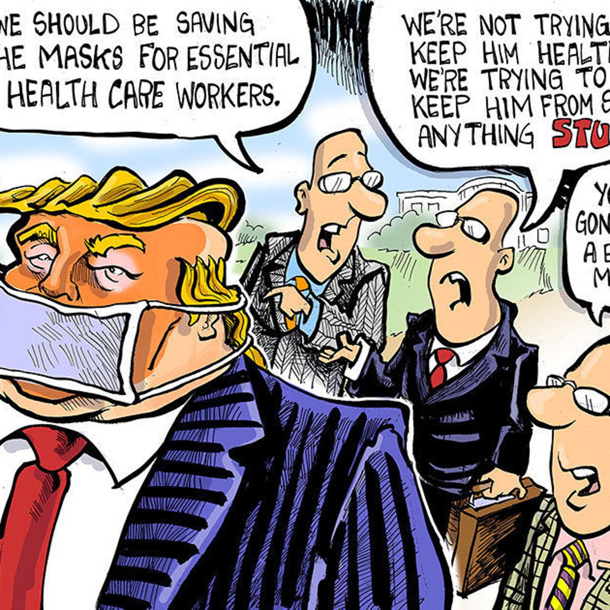 Hands On Wisconsin Trump Will Need A Bigger Coronavirus Mask Opinion Cartoon Madison Com