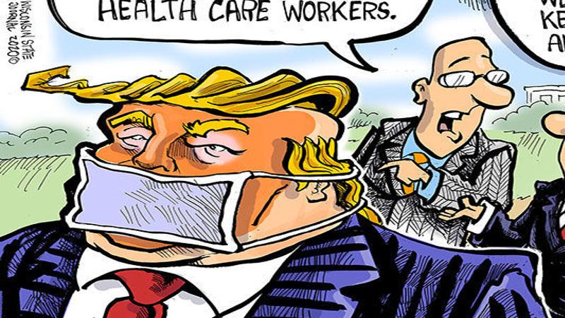 Hands On Wisconsin Trump Will Need A Bigger Coronavirus Mask Opinion Cartoon Madison Com