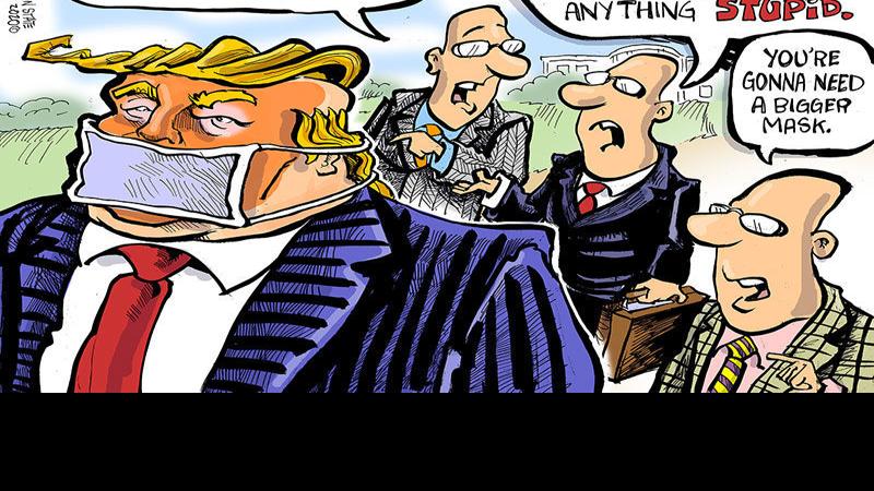 Hands On Wisconsin Trump Will Need A Bigger Coronavirus Mask Opinion Cartoon Madison Com