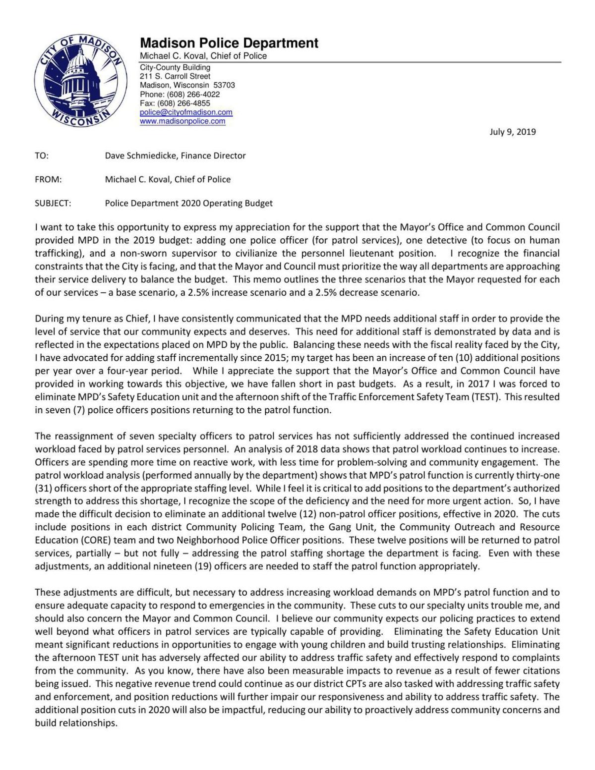 Citing Patrol Shortage Madison Police Planning To Slash Proactive 