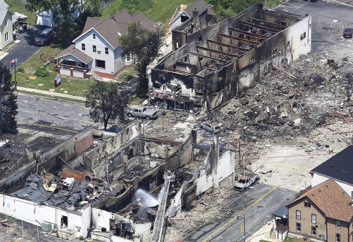 Sun Prairie gas leak explosion aeria
