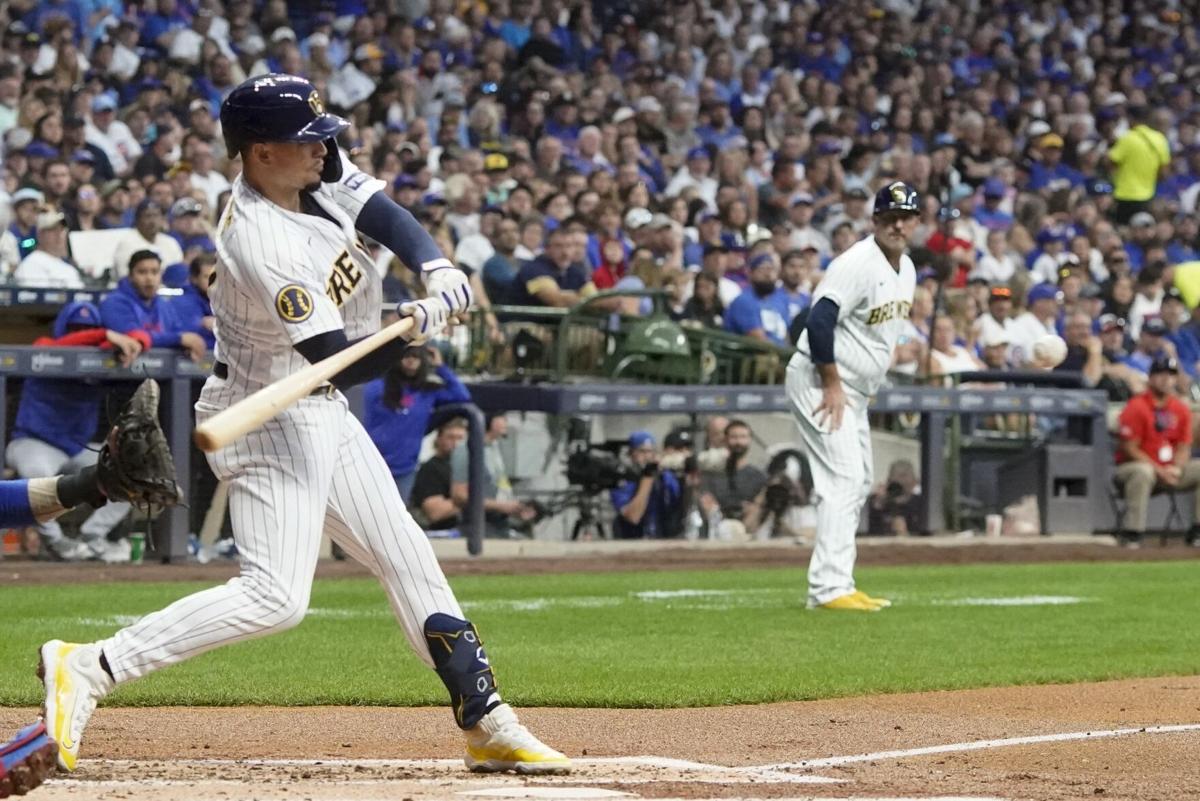 Willy Adames homers twice, drives in 5 as the Brewers down the Guardians  7-1 - The San Diego Union-Tribune