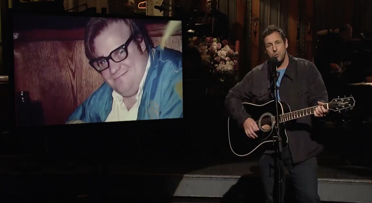 Watch Adam Sandler Sing About His Friend Chris Farley On Snl Television Madison Com Get the guaranteed best price on guitar stands like the farley's stageplayer guitar stand stool at musician's friend. adam sandler sing about his friend