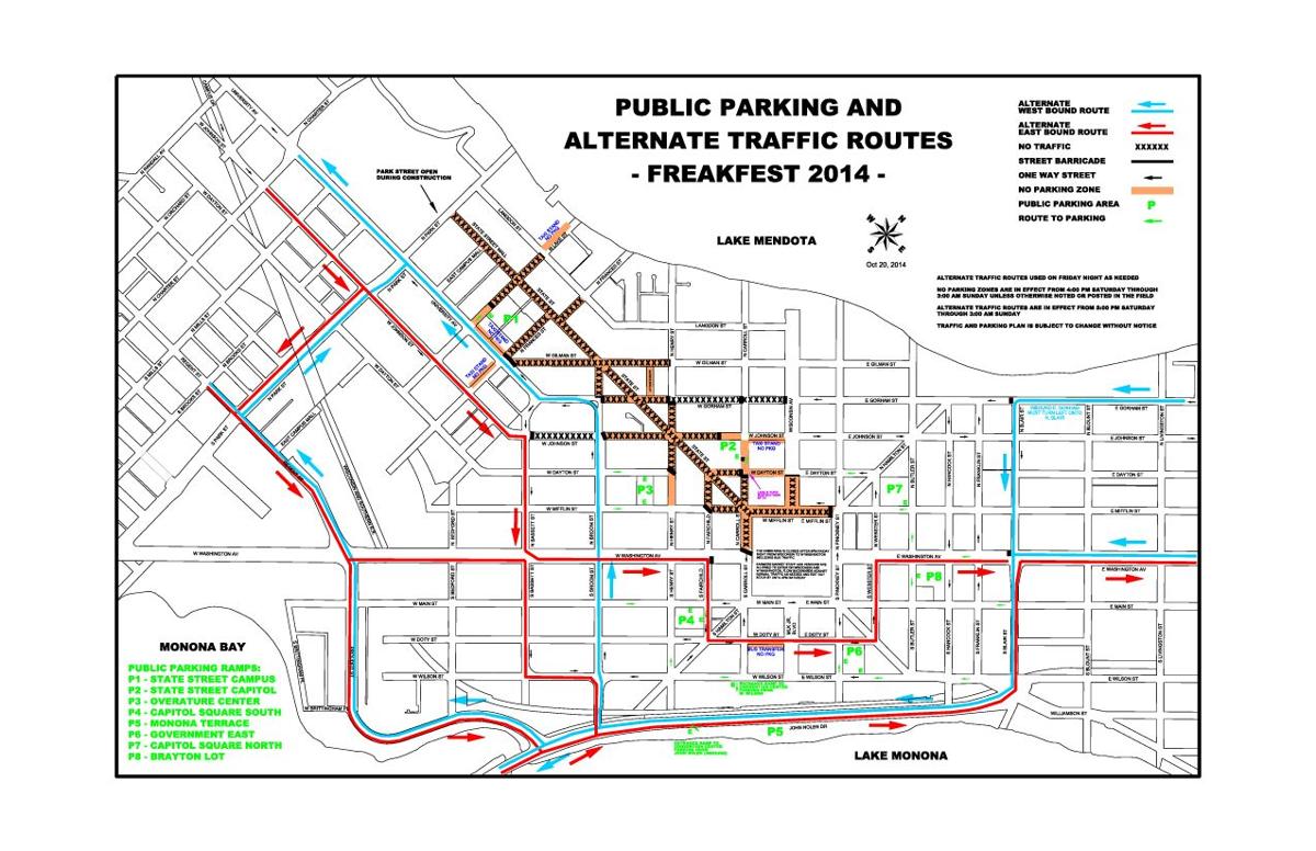 Madison Wi Traffic Map Freakfest 2014: Parking & Traffic Map | | madison.com