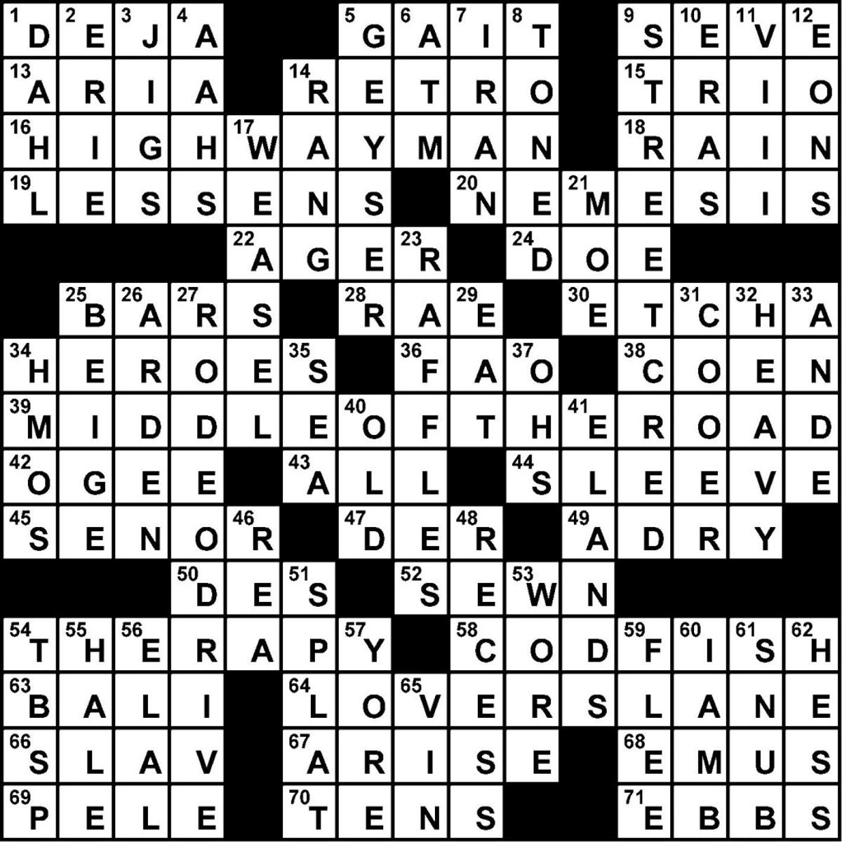 10/04/2011 - Crossword Solution | Games | madison.com