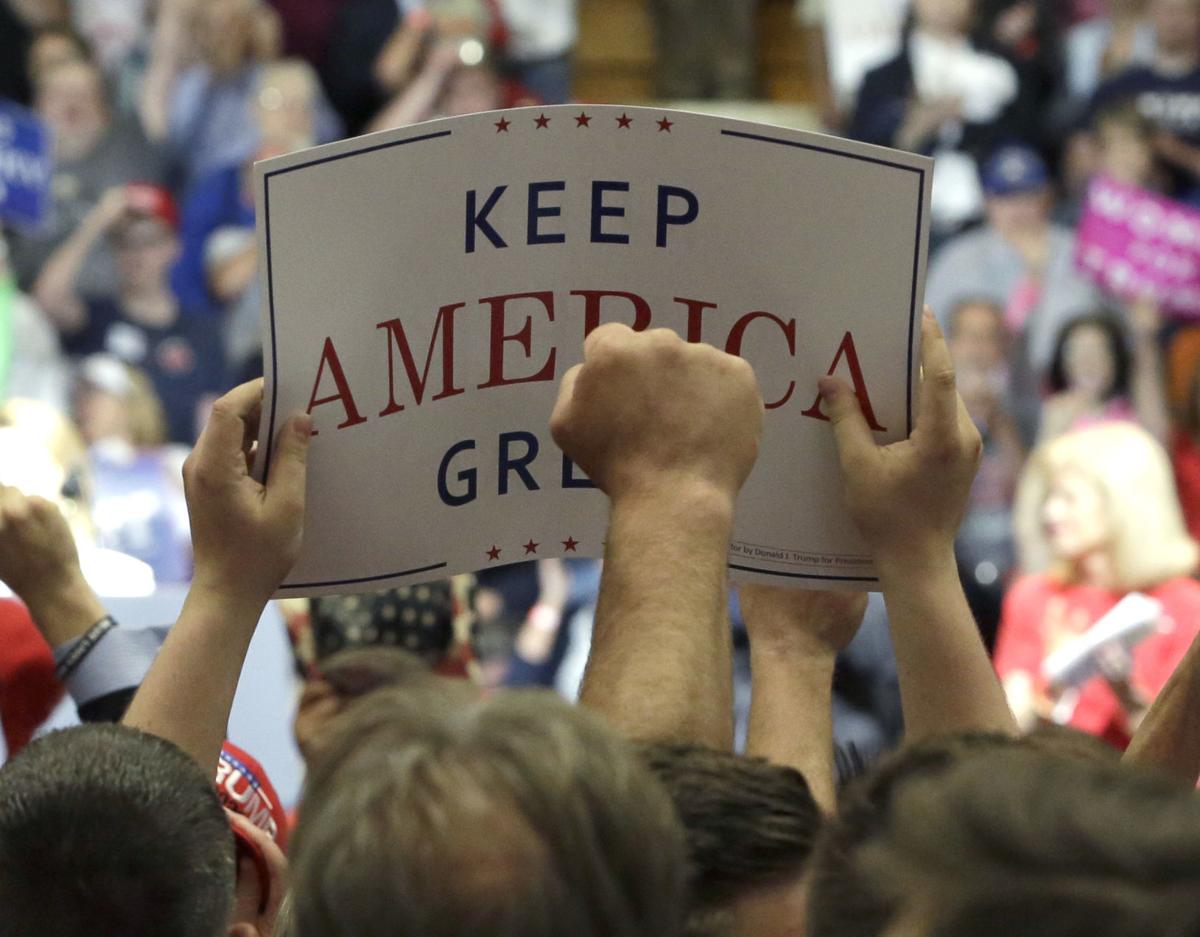 Trump supporter sign at rally