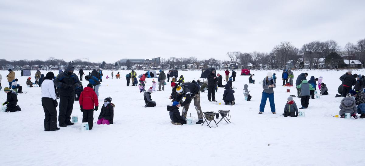 Photos: Children learn to ice fish on Lake Monona during annual event