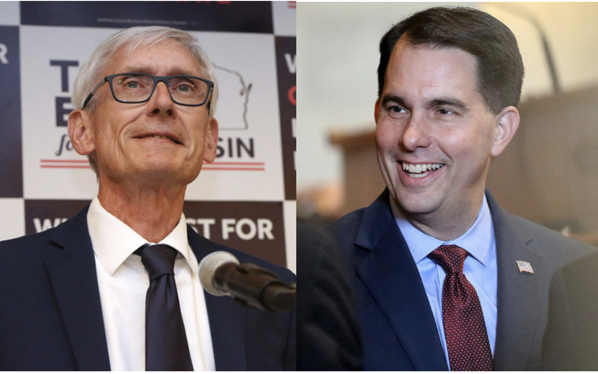 Tony Evers, Scott Walker
