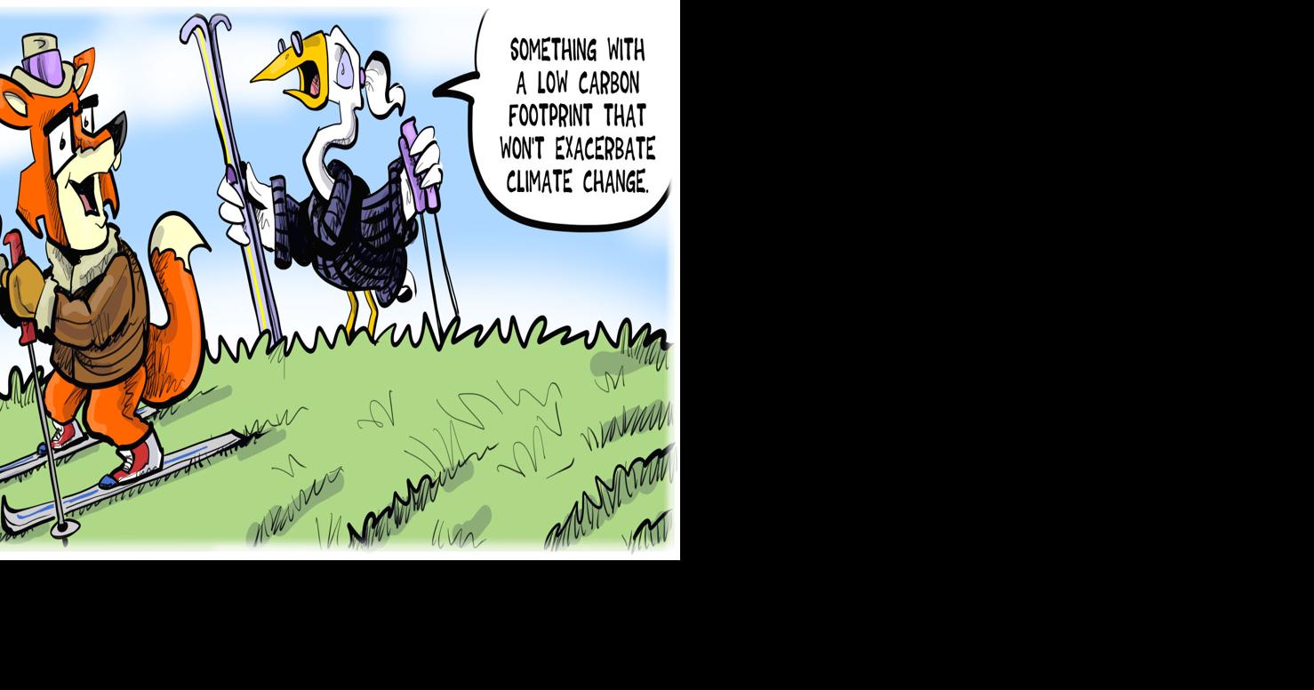 Oscar Fox and Lewis Crane try to go cross-country skiing