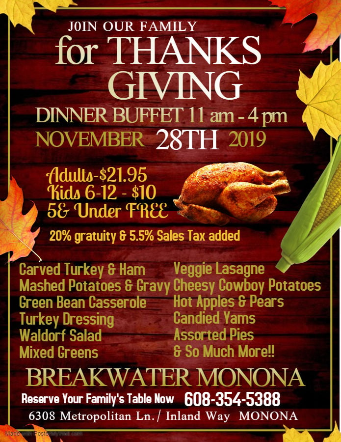 Thanksgiving Dinner Buffet Breakwater Food & Dining Things to do