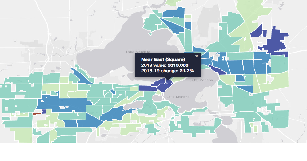 Map 2019 Madison home values