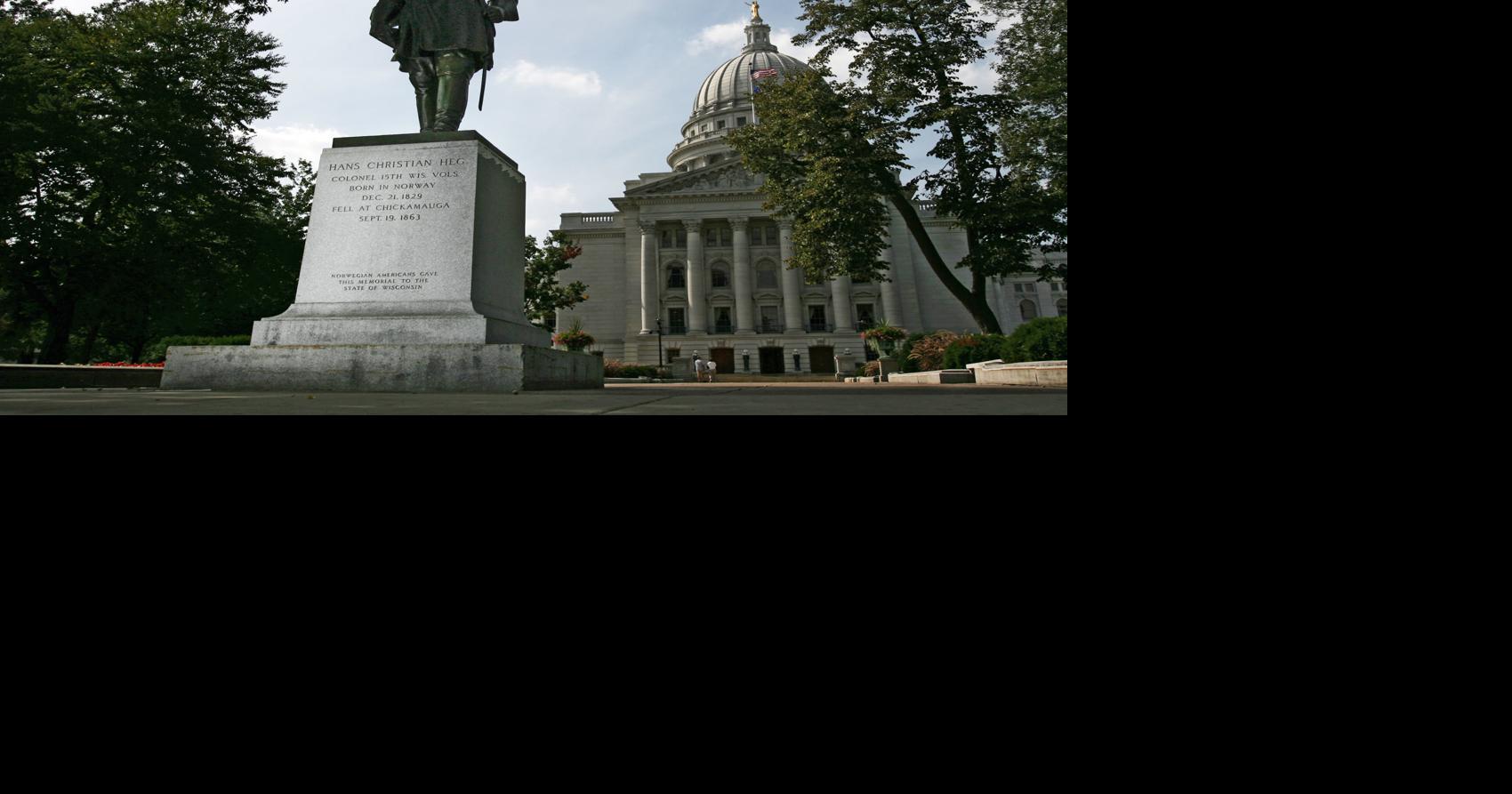 Who was Hans Heg, whose statue was torn down in Madison? Here