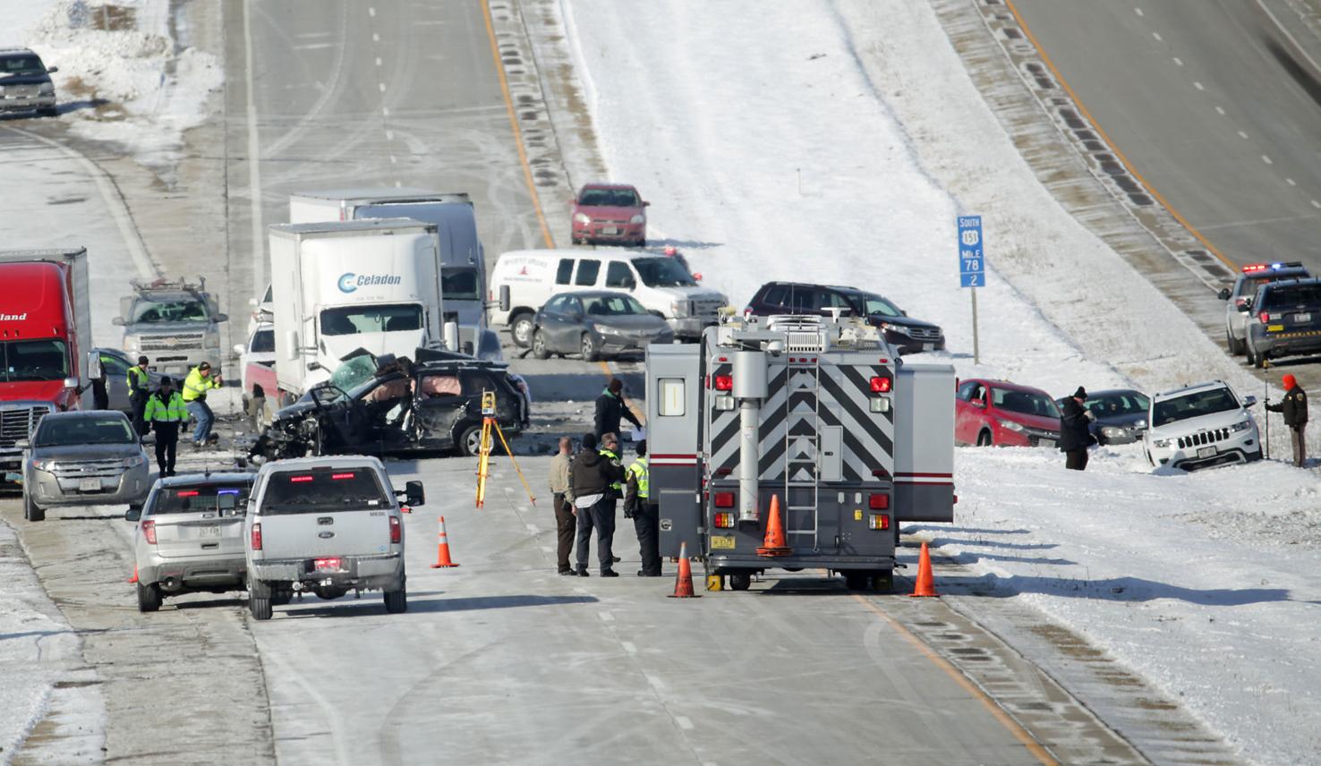Photos Twodozen vehicles involved in fatal crash near