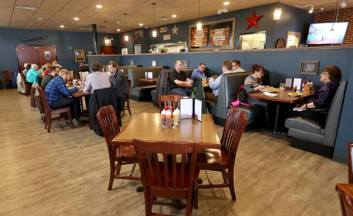 The dining area at North and South Seafood and Smokehouse in DeForest.