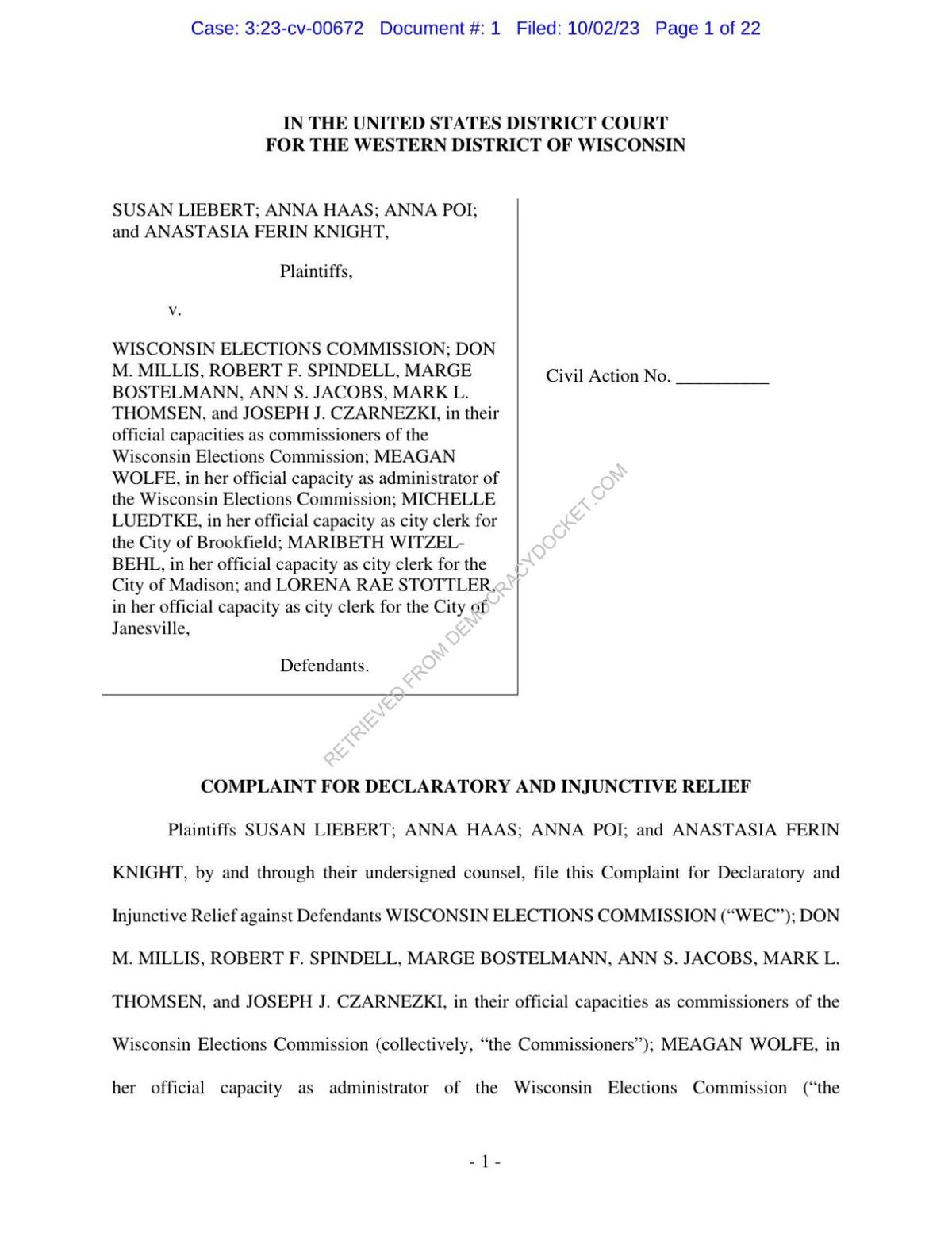 Lawsuit targets Wisconsin absentee witness rule