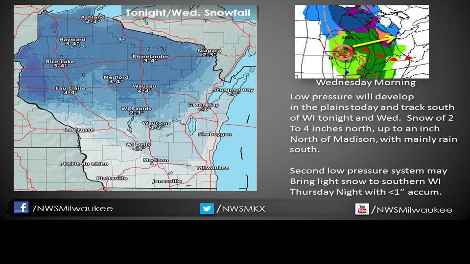 Snow, freezing rain could make for hazardous travel north of Madison