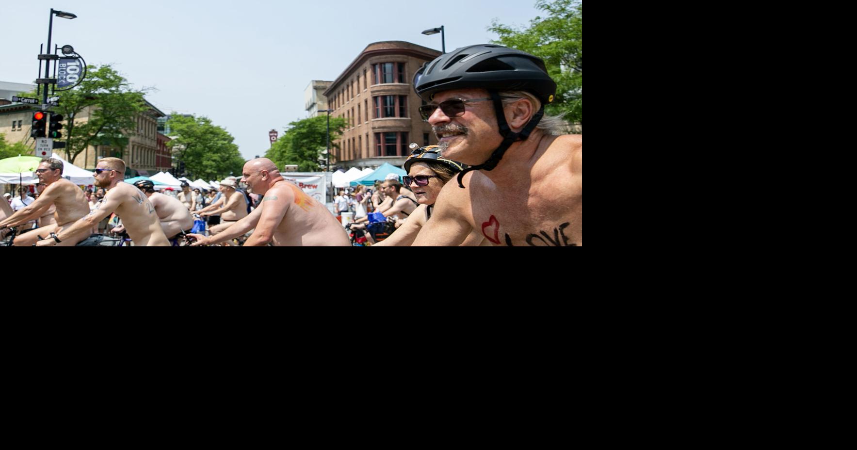 Police Girl being in Wisconsin Naked Bike Ride not illegal