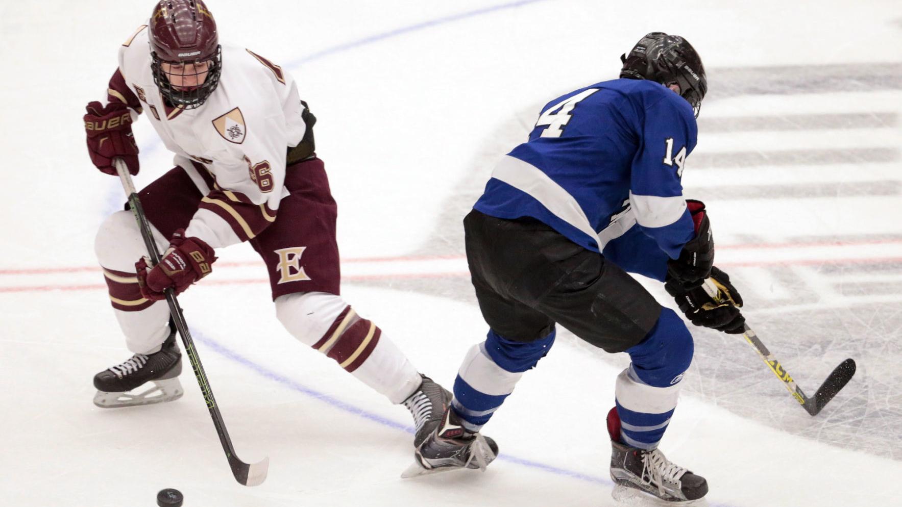 Carter Hottmann Helps Madison Edgewood Boys Hockey Down Monroe Hockey Madison Com