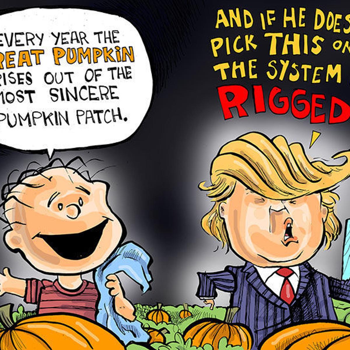Hands On Wisconsin Donald Trump Waits For The Great Pumpkin Opinion Cartoon Madison Com