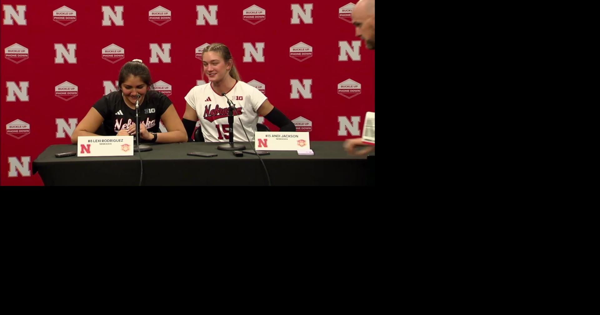 Lexi Rodriguez and Andi Jackson news conference after Volleyball Day in