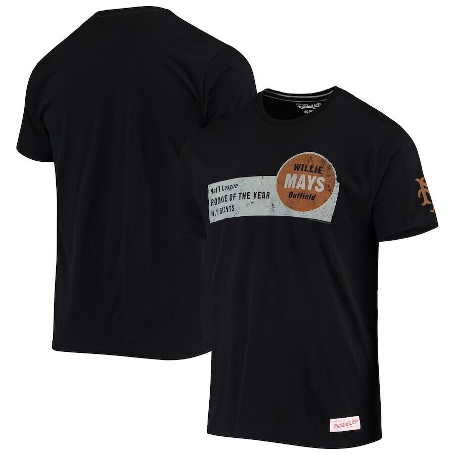 Willie Mays San Francisco Giants Mitchell & Ness 1951 National League  Rookie of the Year T-Shirt - Black
