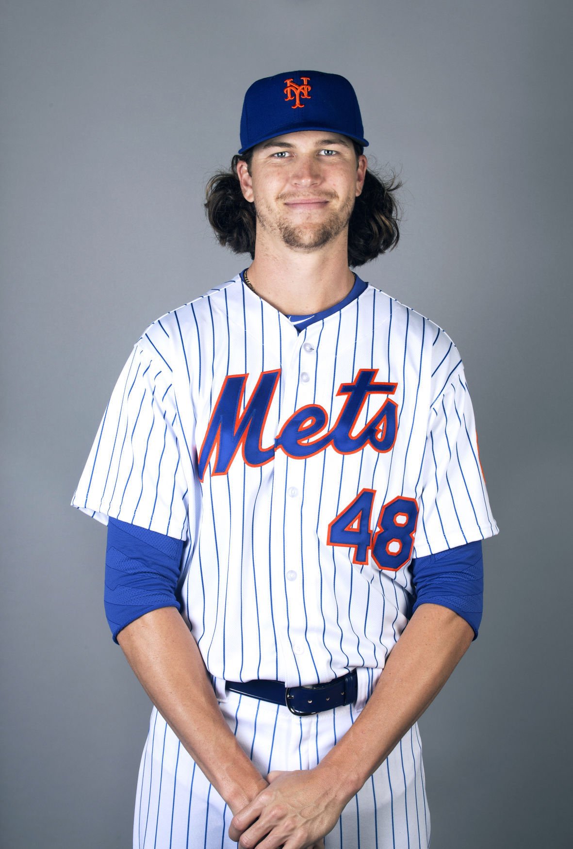 authentic New York Mets #48 Jacob deGrom Blue Grey NO.Mets Player