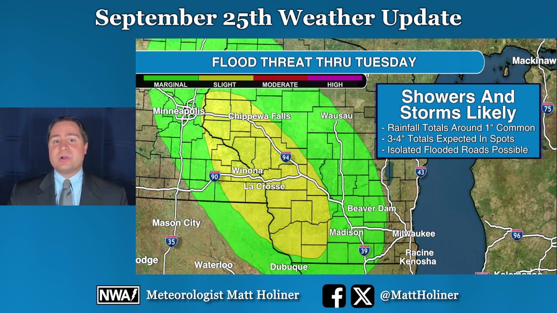 Flooding possible in Wisconsin and Minnesota through Tuesday