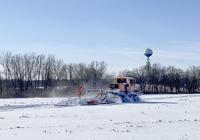 Grooming the snowmobile trail