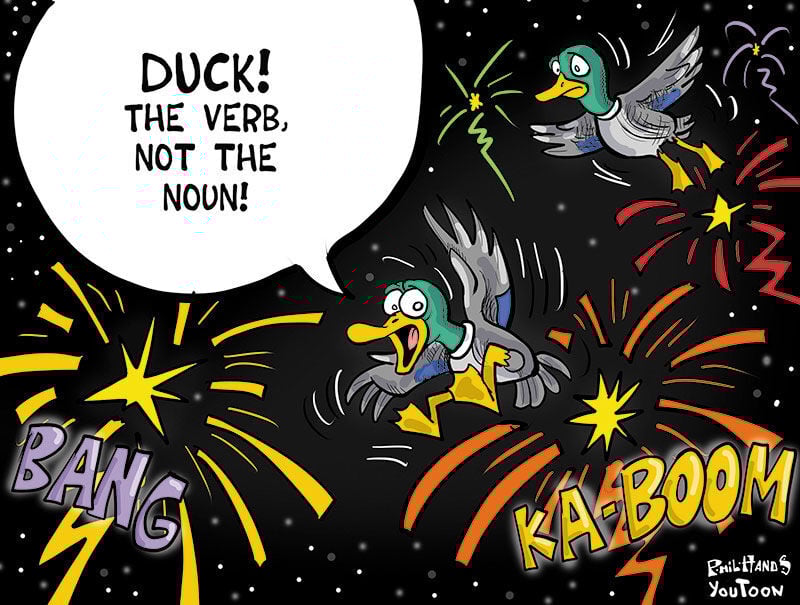 Duck, the verb, wins this week's contest